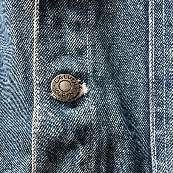 Vintage Calvin Klein Early 80’s Denim Bomber Jacket size Medium - Picture 5 of 7